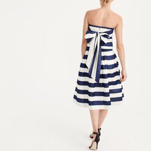 J. Crew Satin Striped Strapless Top with Self Tie
